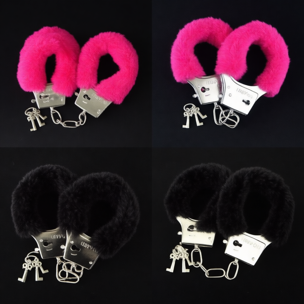 Loving Joy Furry Handcuffs Red