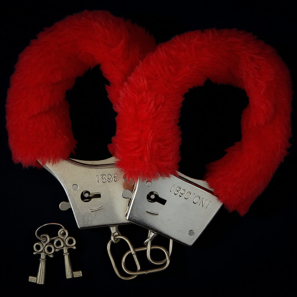 Loving Joy Furry Handcuffs Red