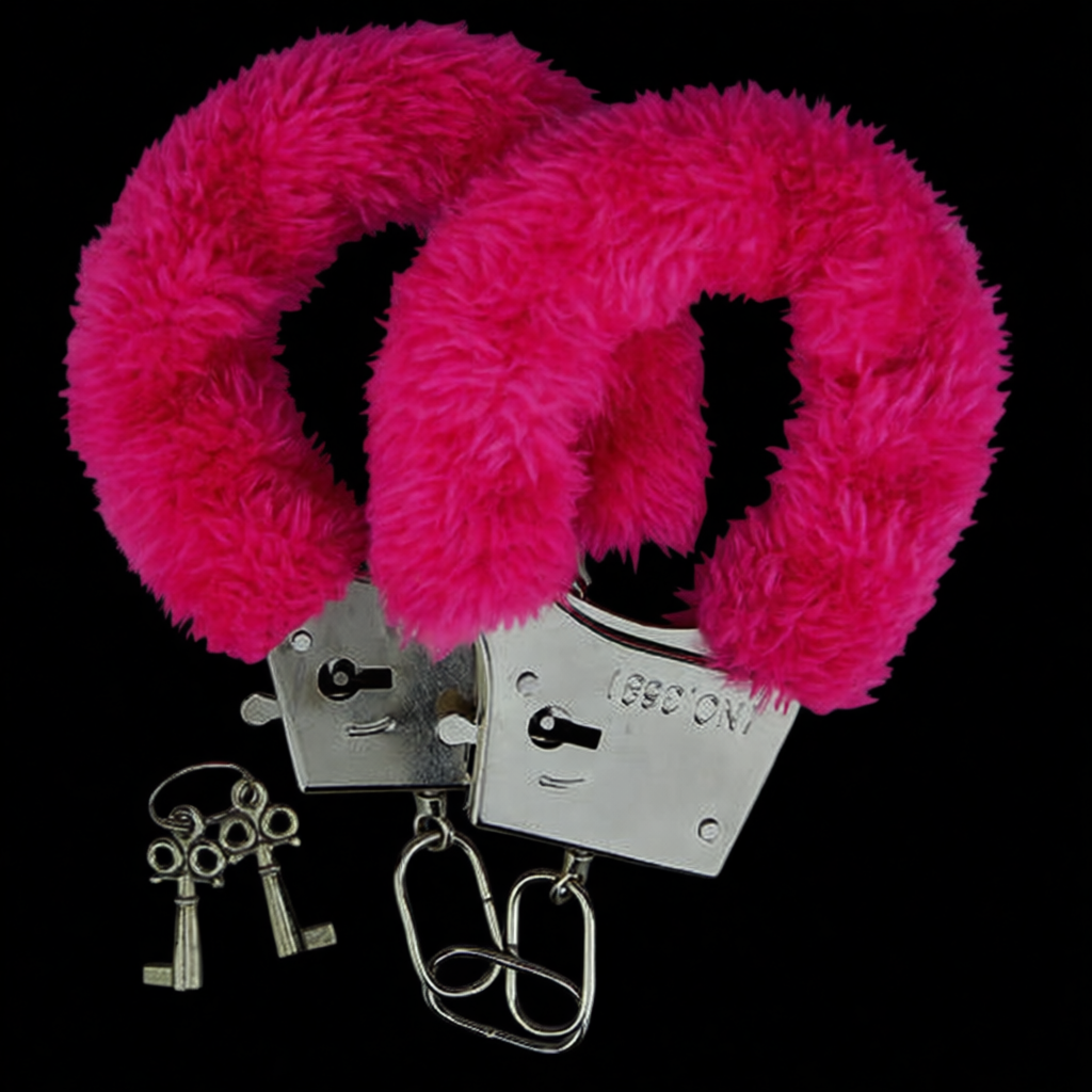Loving Joy Furry Handcuffs Red