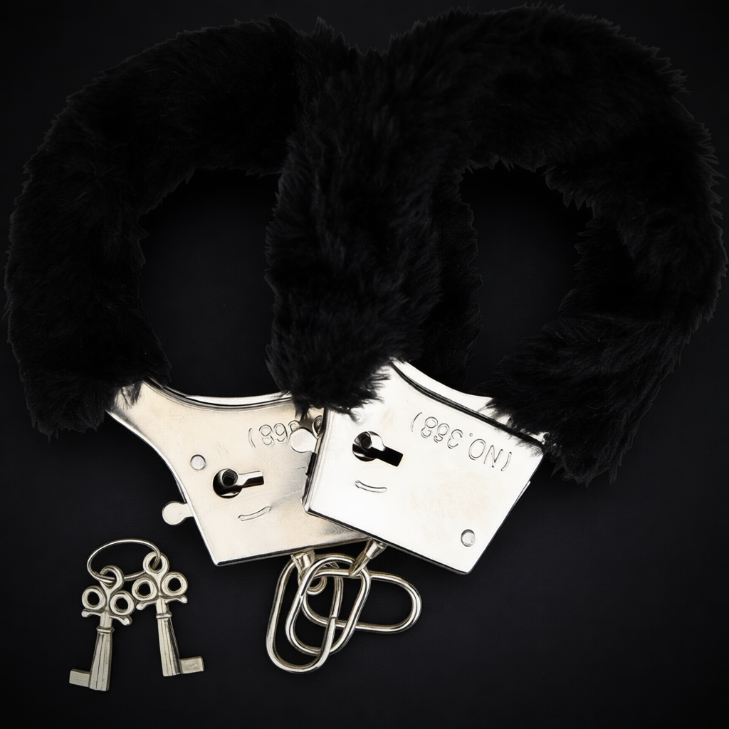Loving Joy Furry Handcuffs Red