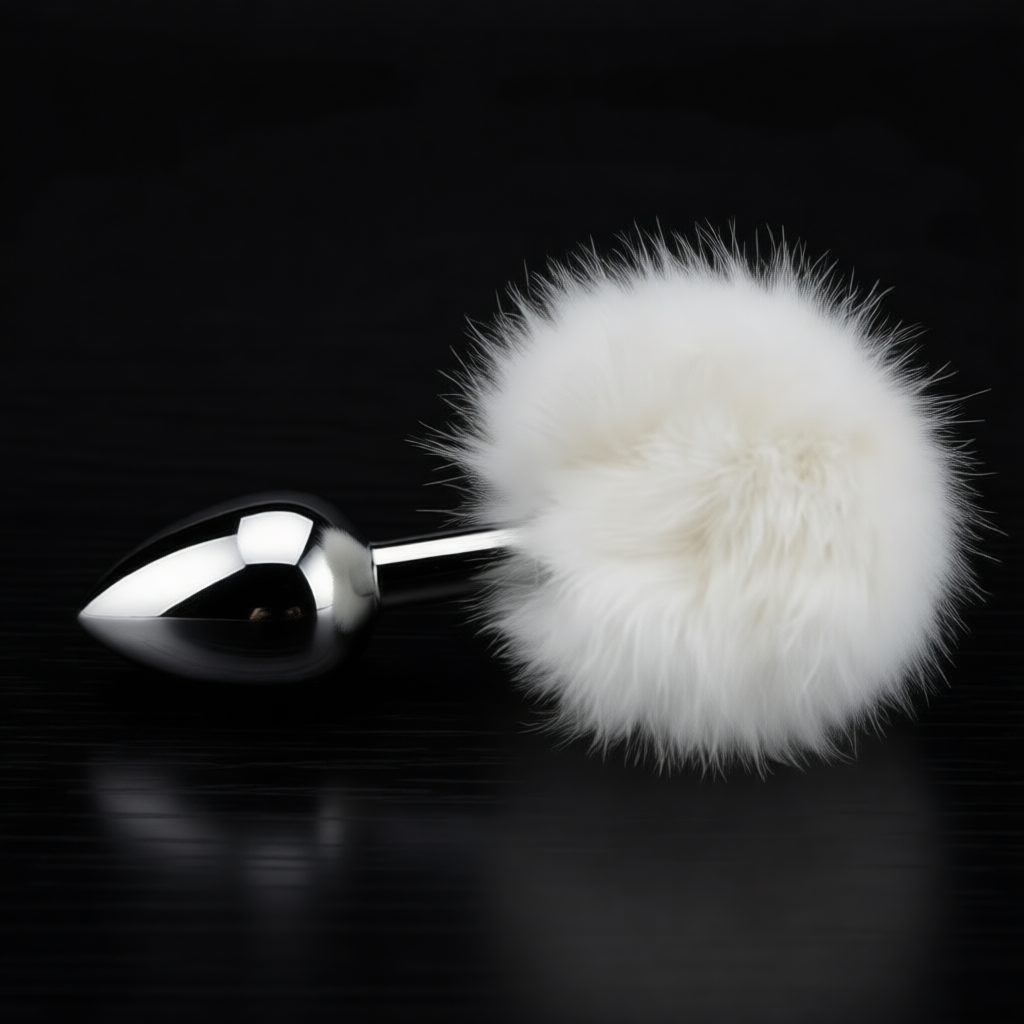 Furry Fantasy White Bunny Tail Butt Plug