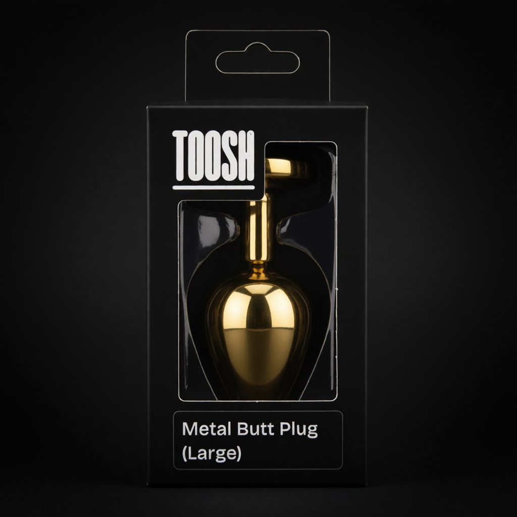 Toosh Gold Metal Butt Plug Large Clear Stone